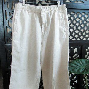 TOMMY BAHAMA Mens Cream Casual Linen Pant Drawstring Waist Relaxed Straight leg